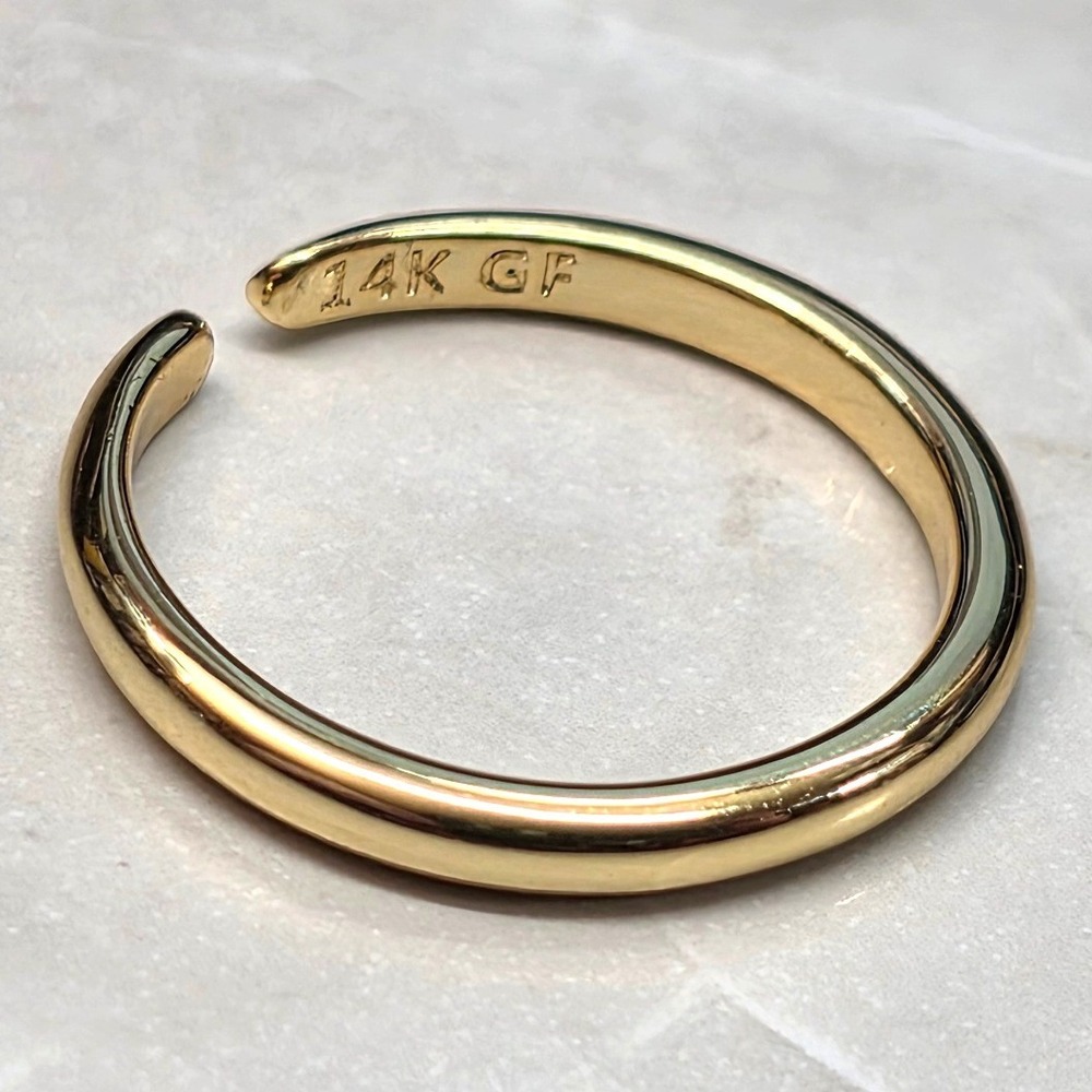 New 14K GF Gold Filled Open Band Ring Size 3.5 Gold Minimalist Stacking Jewelry